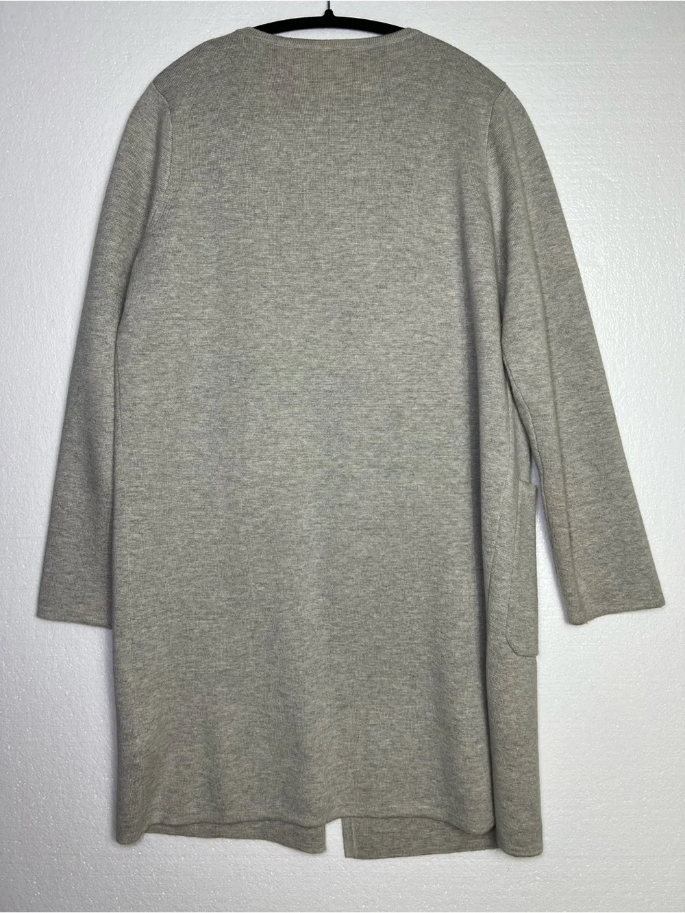 J. CREW Juliette Collarless Sweater Blazer Open Front Pockets Gray size S